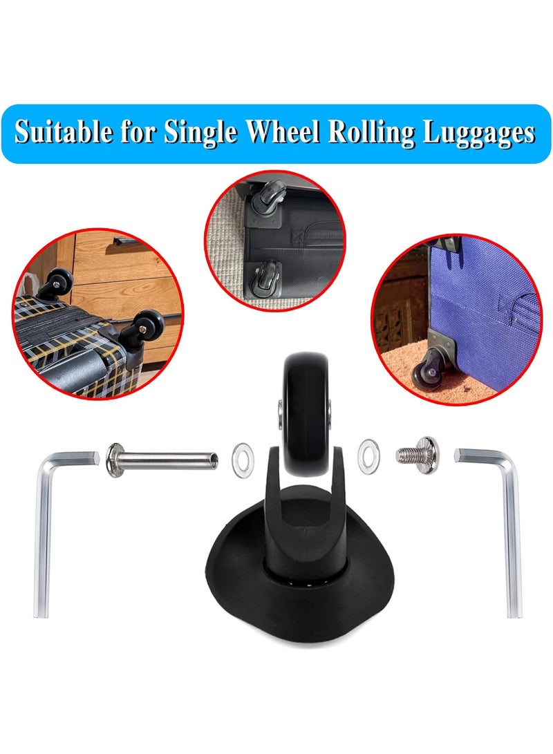 50mm × 18mm مجموعة من 4 حقائب حقائب استبدال عجلات، المطاط دوار عجلات عجلات محامل إصلاح مجموعات (أسود) - Image 5